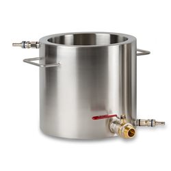 Stainless steel single walled vessels with outlet and ballvalve