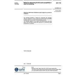 UNI 11734 Method for determining the fish-scale susceptibility in steel for enamelling