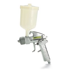 Manual HVLP spray-gun with cup feed for wet enamel